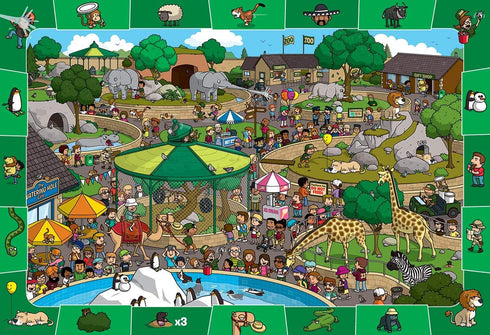A Day at the Zoo - 100-Piece Spot and Find Puzzle