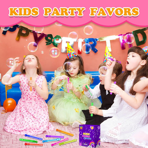 Kids Party Goodie Gift Bag Stuffer Fillers - 32 Pack Mini Pocket Bubble Wand Toys