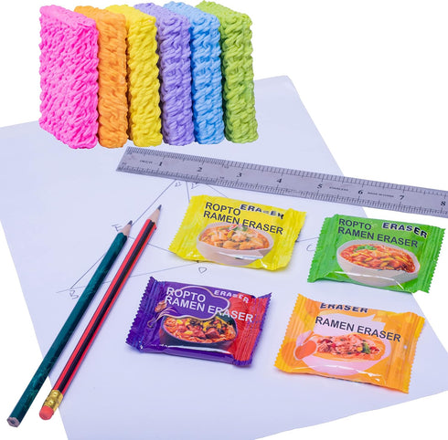 16 PCS Mini Food Erasers for Kids - Cute Spicy Ramen Noodles Erasers for Classroom Gifts