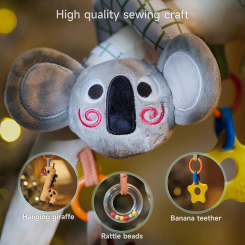 2 1 0 3 6 9 12 24 TUMAMA in Spiral Car Seat Toys Arch Stroller Toy Baby Hanging Toys with Clip Adjustable Detachable