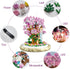 Cherry Blossom Bonsai Tree House Building Set - 1382 Pcs Micro-Particle Ideas with String Lights and Wooden Base