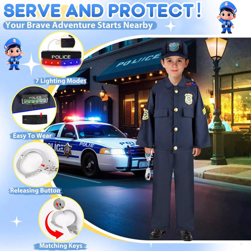 IVENRXIU 4 1 Set-Police 3-8, Toddler Dress Up Clothes, Kids Role Play Costumes In Doctor Fireman Engineer for Kids Boys