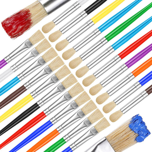 Paint Brushes for Kids, 22 Pcs Round and Flat Set, Easy Hold Toddler Paint Brushes for Acrylic Painting
