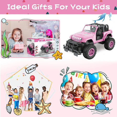 NQD Remote Control Car, Rechargeable Racing Cars 1:16 Scale, 80 Min Play, 2.4Ghz Off Road Trucks for 3-Year-Old Girls
