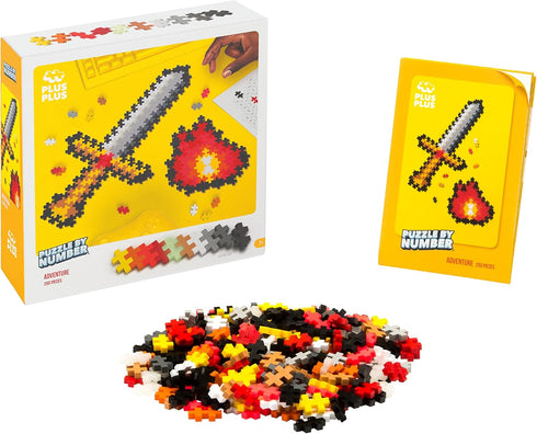 PLUS PLUS - Puzzle by Number - 250 Piece Adventure - Construction Building Stem/Steam Toy, Interlocking Mini Puzzle Blocks for Kids