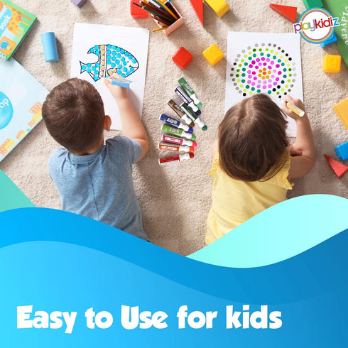 Darice Washable Dot Markers for Toddlers, 12 Colors (40ml 1.35oz) Non-Toxic Paint Marker Dot Art Set
