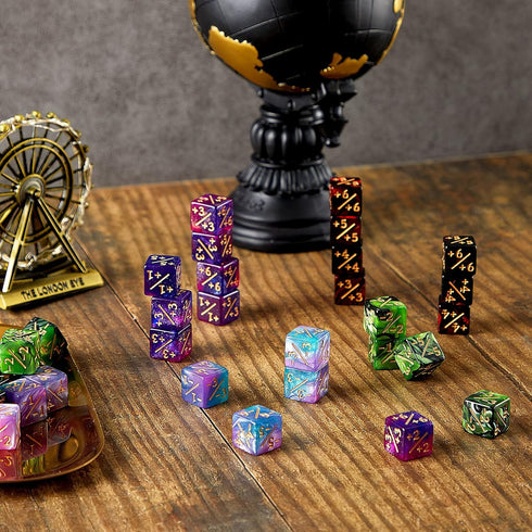 Sumind 48 Pcs Magic Life Counter Dice, 1/+1 Counters for MTG CCG TCG Cards Gaming Accessory