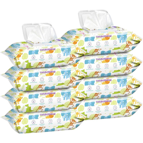 HAPPY BUM Baby Wipes - Unscented Baby Wet Wipes, 8 Packs, 640 Count
