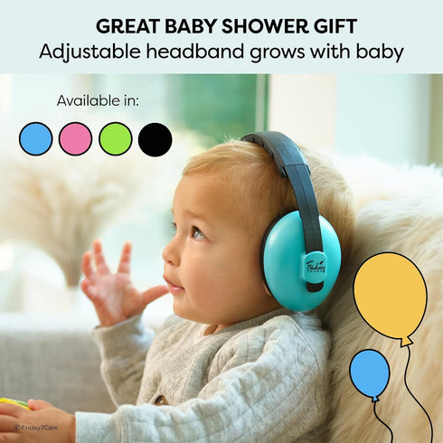 Baby Headphones for Noise Protection, Blue Over-Ear Earmuffs for Infants 0-24 Months