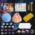 UNGLINGA Gemstone Excavation Kit, Excavate 15 Gems and 4 Plastic Dinosaur Fossil Skeletons, Science Experiments for Kids
