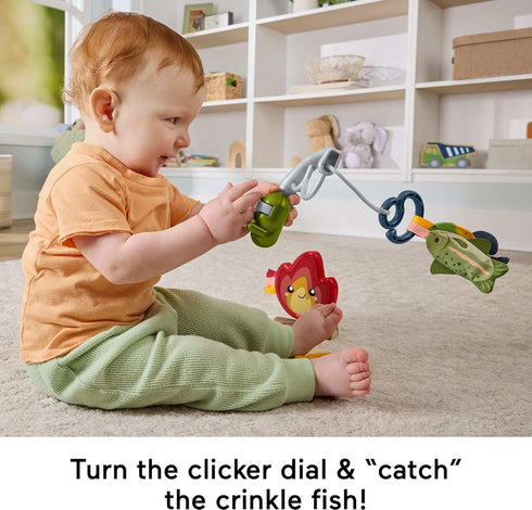 Set, 7-Piece 3+ Fisher-Price Baby Toys Mini Me Moments Camp & Crinkle Fishing & Hiking Sensory Activities for Newborn