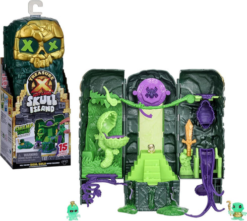 TREASURE X Lost Lands Skull Island Swamp Tower Micro Playset - 15 Levels of Adventure with Action Figures