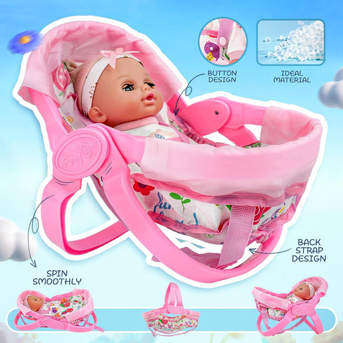 14" Set, 1 2 3+ SMILESSKIDDO Baby Doll with Washable Dolls Accessories, Lifelike Soft Babydoll Pretend Play Includes