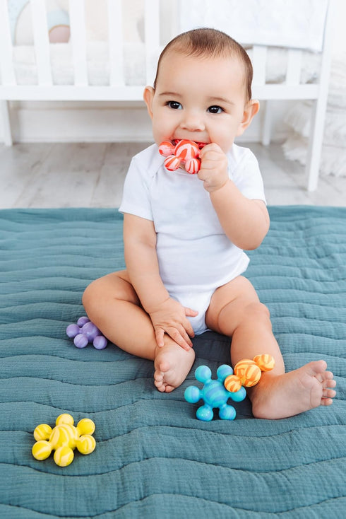 Ubbi Joinibble Teether for Babies, Food-Grade Platinum Silicone, Soothes Teething and Massages Gums, BPA and PVC-Free