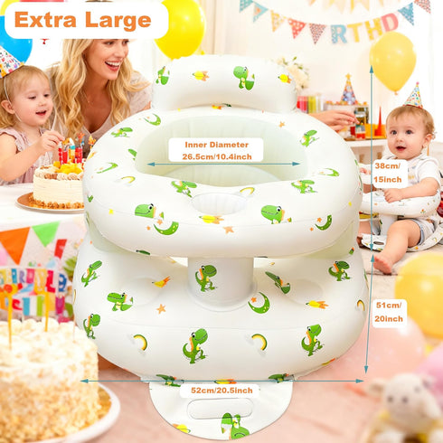 3-36 EXBEPE Thickened Inflatable Baby Seat, Sit Me Up Floor Seat for Babies Months with Tray, Sitting Support Infant