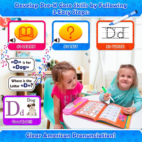 2 4 Curious Learn ABC Learning for Toddlers | Learning Resources | English & Spanish Sound Book | Preschool Learning