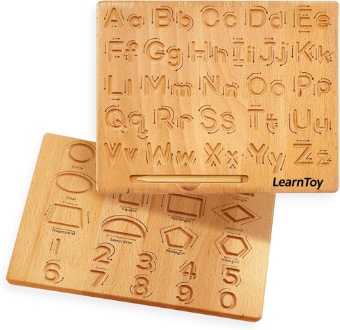 Montessori Wooden Alphabet Tracing Board, Educational Toy for Kids, Fine Motor Skills Development for Ages 3-5