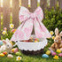 Qinyoung 12.5 9 4.7 Inch Baby Nursery Gift Wicker Basket with Bow and Liner x x Large Pink Oval Organizer for Baby