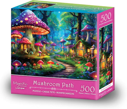 500 Majestic Value Brand Piece Adult Puzzle of a Mystical Mushroom Fantasy Village