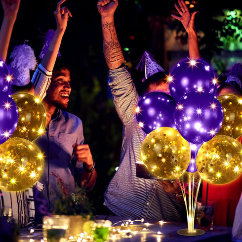 10 Set 100 Junkin Balloon Stand Kit for Centerpiece with LED String Light Pcs Balloons Light up Table Balloon Stand