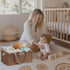 HBlife Baby Diaper Caddy, Paper Rope Storage Baskets Nursery Bin with Removable Divider, Portable Car Organizer