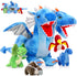 Tezituor Double Headed Dragon Stuffed Animal with Wings, 5 PCs Stuffed Dinosaur