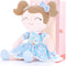 Gloveleya Baby Girl Gift Soft First Baby Doll Plush Doll Floral Blue 16" for Infants and Toddlers