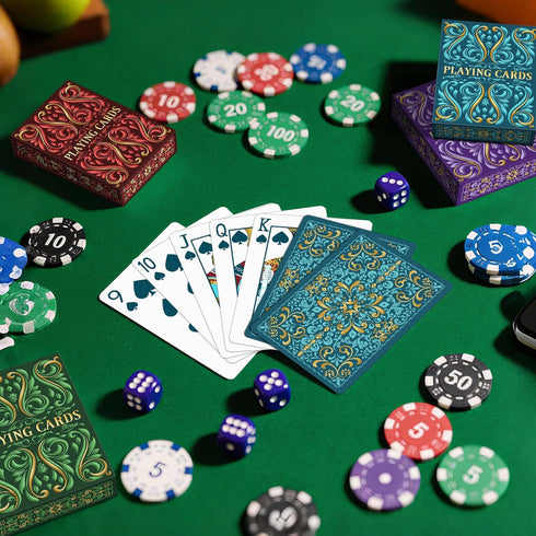 Wkchxd 12 Pack, 6 (12) Playing Cards Decks of Cards, Poker Size Standard Index Deck in Unique Colors, Playing Cards