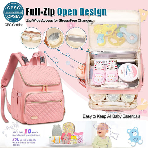 Backpack Backpack,Baby Straps,5 Weitars Diaper Bag Large Baby Diaper Bag with Changing Pad Travel Diaper Bag for Boys