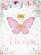 J&SBGFT Personalized Baby Girl Blanket, Customized Name Swaddle, Butterfly Receiving Blanket, Custom Infant
