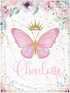 J&SBGFT Personalized Baby Girl Blanket, Customized Name Swaddle, Butterfly Receiving Blanket, Custom Infant