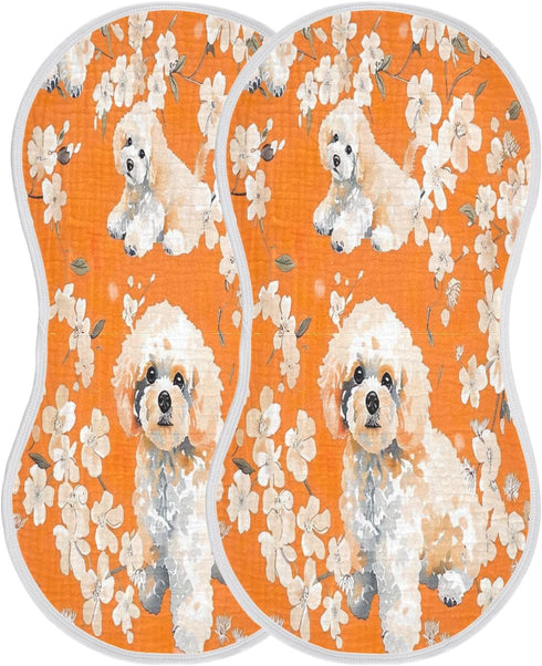 YETTASBIN Dog Muslin Baby Burp Cloth, Super Soft Absorbent Cotton Burp Rag Baby Bibs Feeding Cloth for Newborn Boys