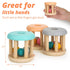DUCKBOXX XX Montessori Infant Toys - Natural Wood Rolling Rattle Toy for Babies Ages 0m – 2yrs (3pcs Burlywood Base)