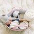OrganiHaus Pastel Rainbow Nursery Storage Basket, Cotton Rope Toy & Diaper Caddy Organizer with Handles, Baby Diaper