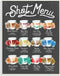 Stupell Industries Shot Menu Drink Recipes Wall Plaque, 13 x 19, Grey, Designed by Daphne Polselli
