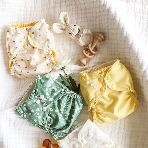 1 (7-17 lbs) Esembly Cloth Diaper Cover - Reusable Swim Diaper, Waterproof, Breathable - Adjustable Outer Layer Over