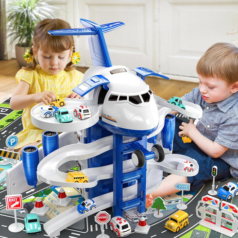 3-5 4-8 8 4-8, 3-5, 4-7 Airplane Toys for Toddlers - Car Race Tracks for Kids Ages with Small Car Toys, Educational