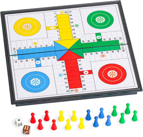 Set 9.75 Inches Ludo Magnetic Folding Travel Board Game