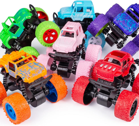 Monster Truck Toys for Kids 3-8 Years Old, Friction Powered Party Favor Toy Cars, 6 Pack Sand Beach Gifts