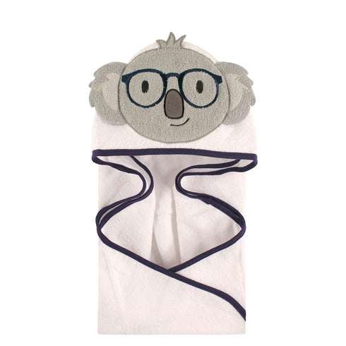 Hudson Baby Unisex Cotton Animal Face Hooded Towel, Koala, One Size