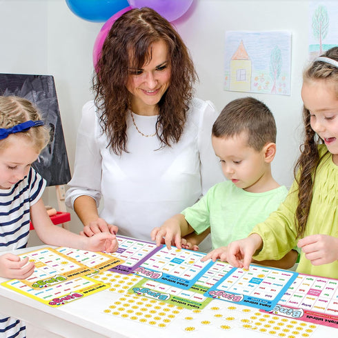 Set 3rd Fancy Land Sight Word Bingo Game Kids Adults Dolch's & Fry's Words Lists Bingo for Pre-k to Grade Educational
