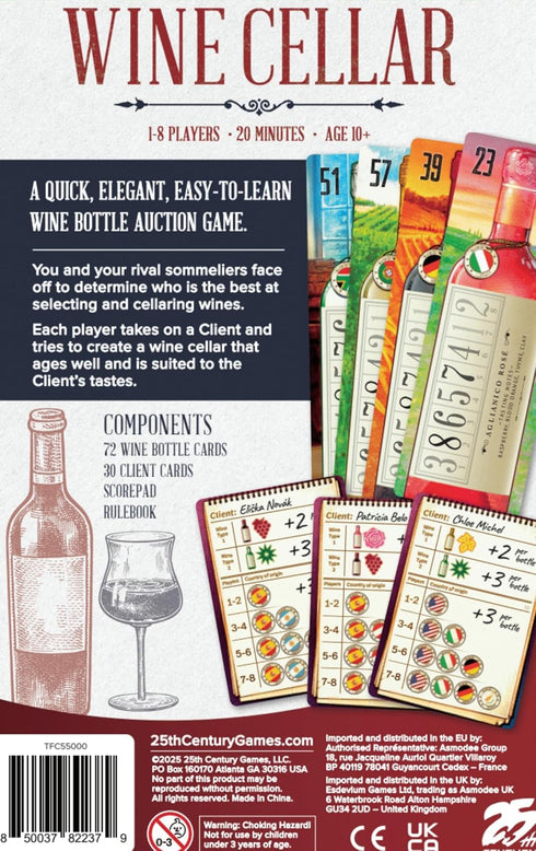 25th 10 2 8 2026 Century Games - Wine Cellar, for Ages and Up, to Players | Origins Award Nominee