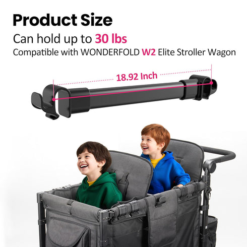 W2 2-Seater W2 Stroller Wagon Support Bar for WONDERFOLD Elite & Veer Wagon | Removable & Easy Install | Kids-Friendly