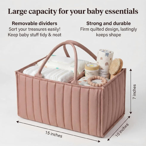Gucilulu Baby Diaper Caddy Organizer-Large Nursery Storage Basket for Changing Table and Car - Portable Newborn