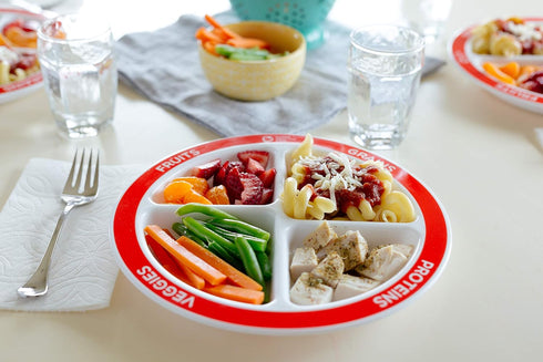 Health Beet MyPlate Portion Control Plate with Dairy Bowl - 4 Divided Sections for Healthy Eating - Set of 1