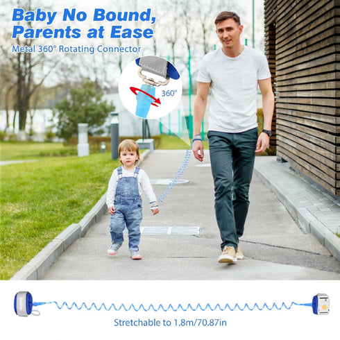 Zooawa Toddler Leash, Anti Lost Wrist Link with Magnetic Lock for 2-4 Years Old Boys Girls - Blue
