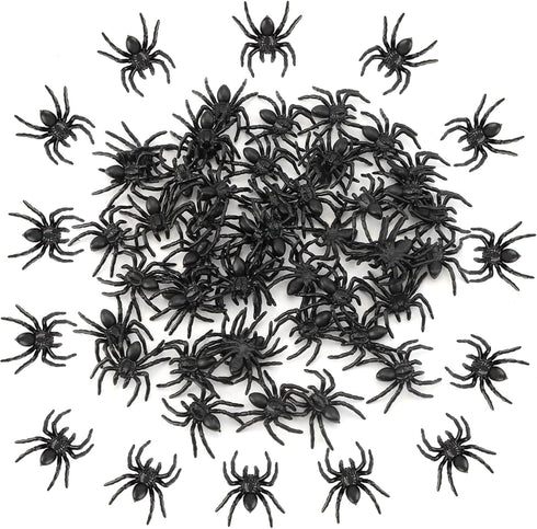 50 PCS Plastic Spiders, Realistic Mini Halloween Decorations, Educational Learning Toys for Party Supplies