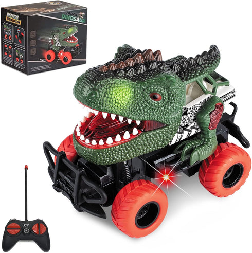 Dinosaur RC Car Toys for Kids 3-7, Remote Control Dino Car for Boys and Girls, Christmas Birthday Gift