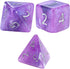 Gate Keeper Games Aether Dice: Amethyst, 7pc Set, Purple & White Glitter Swirl Resin Dice for RPGs