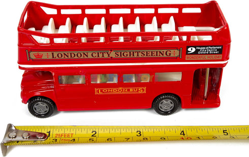 London Double Decker Bus Open Top - Red Motormax 76008 - 4.75" Diecast Model Toy Car